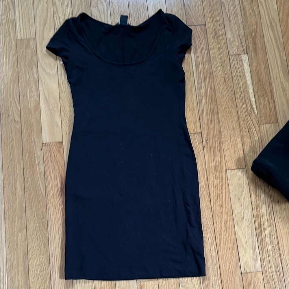 H&M Black Sheath Mini Dress with Scoop Neck
